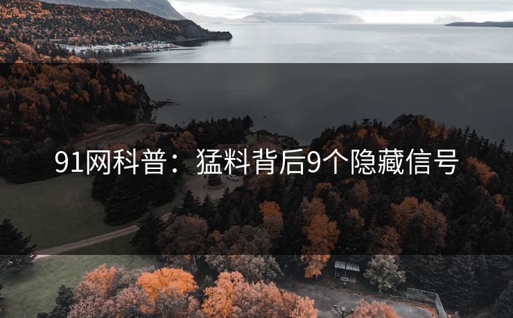 91网科普：猛料背后9个隐藏信号